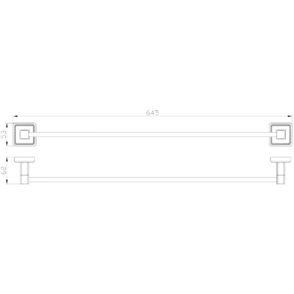 Полотенцедержатель Wonzon & Woghand Roma WW-7212 64,5 см, бронза