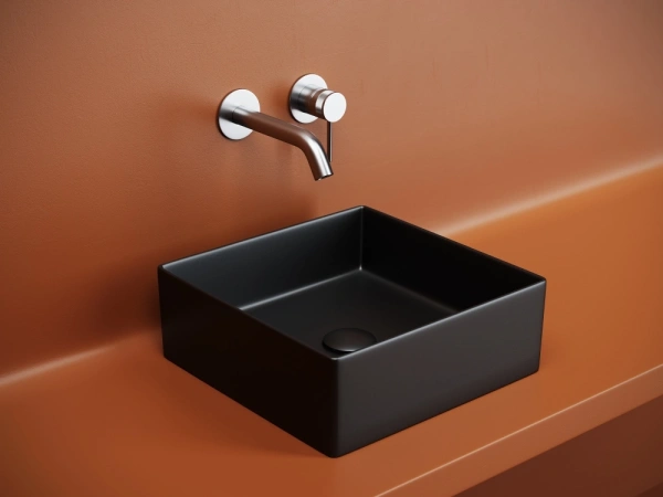 раковина ceramicanova element cn6068mb накладная, 36.1x36.1 см, черный матовый