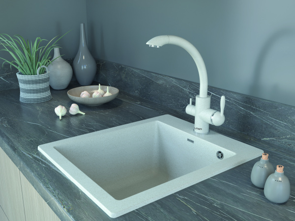смеситель для кухни paulmark essen es213001-328, бежевый