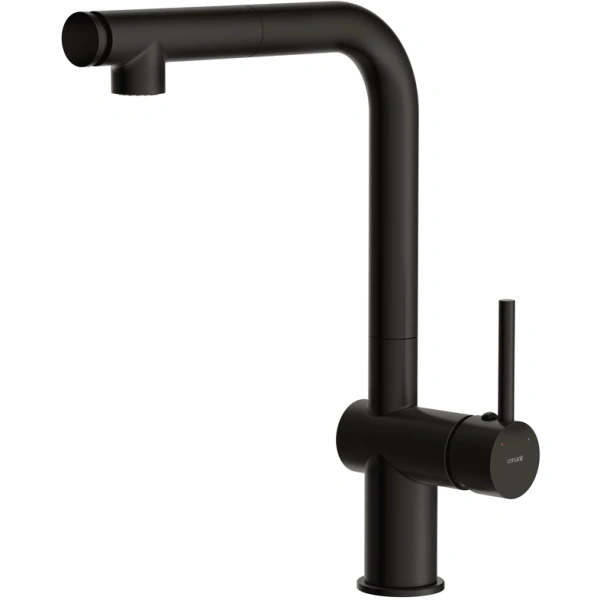 смеситель для кухни cersanit flavis a68237 с выдвижным изливом, черный матовый смеситель для кухни cersanit flavis a68237 с выдвижным изливом, черный матовый
