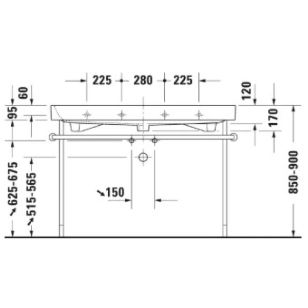 раковина полувстраиваемая duravit happy d.2 2318120000