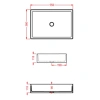 раковина накладная 55 см artceram scalino scl002 05 00, белая матовый.