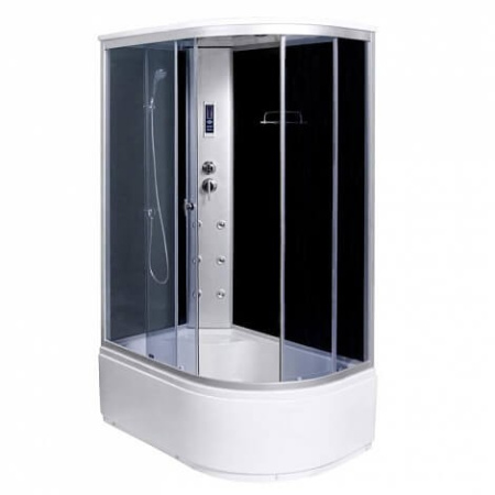 душевая кабина aqualux aq-4072gfl черная задняя стенка, левая