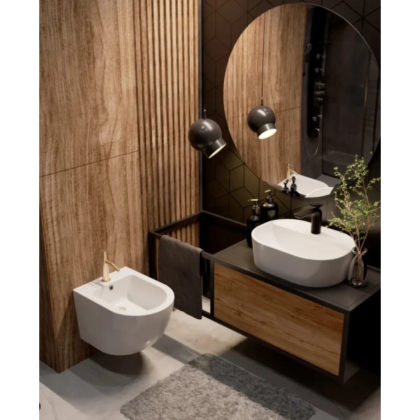 смеситель для биде aquame siena aqm6216bg без донного клапана, золотой матовый