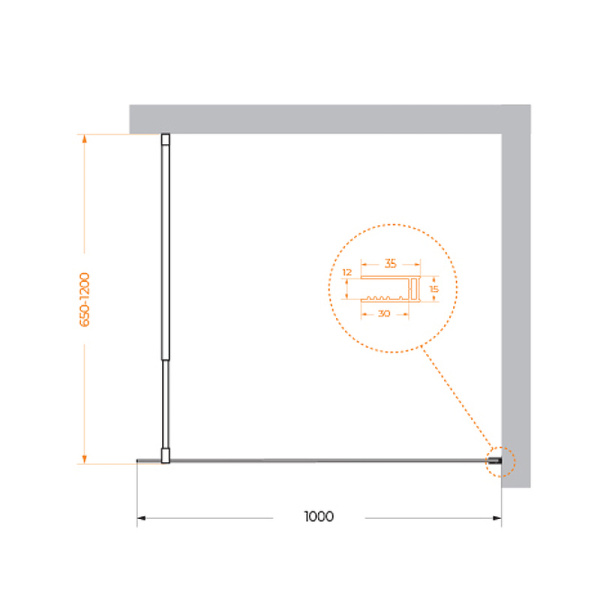 душевая перегородка belbagno kraft 100 kraft-l-1-100-c-nero профиль черный матовый стекло прозрачное