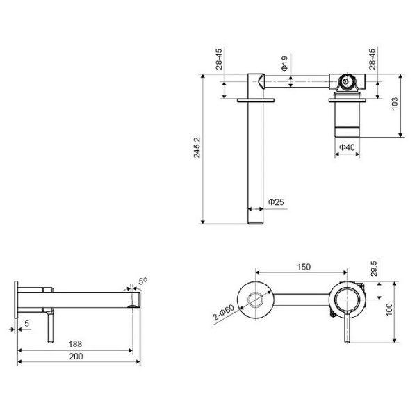 смеситель для раковины excellent pi arex.1214wh (белый мат)