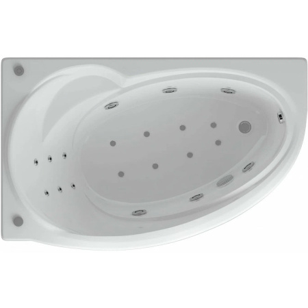 Акриловая ванна Aquatek Бетта 170x97 L BET170-0000010 с гидромассажем с фронтальной панелью с каркасом (разборный) со слив-переливом