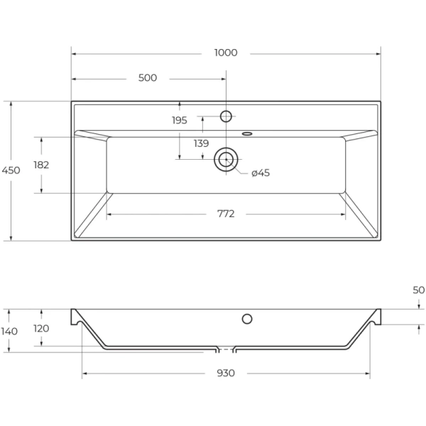 раковина полувстраиваемая belbagno bb1000/450-lv-mr-ast белая