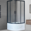 Душевой уголок Royal Bath ВК 100×100 RB100BK-T-BL профиль черный, стекло прозрачное