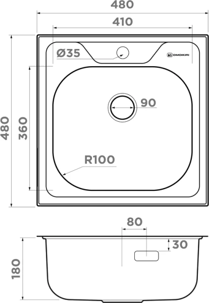 мойка кухонная omoikiri saru 48-in