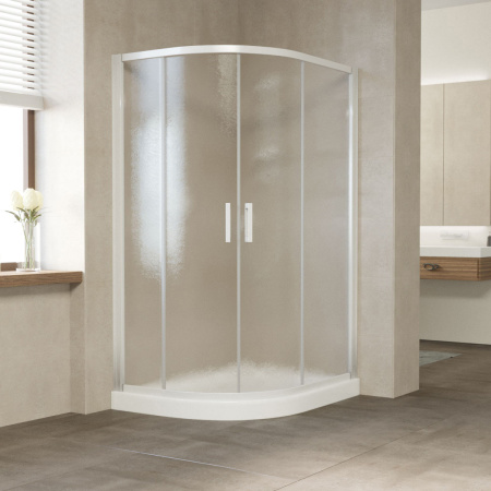душевой уголок vegas glass zs-f 120*100 01 02 профиль белый, стекло шиншилла