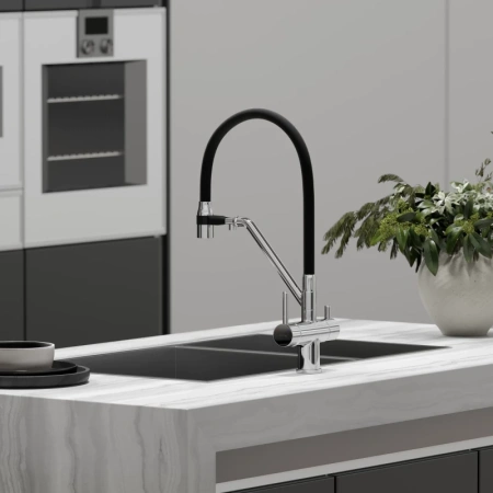 смеситель для кухни sancos dora sc4003ch хром черный