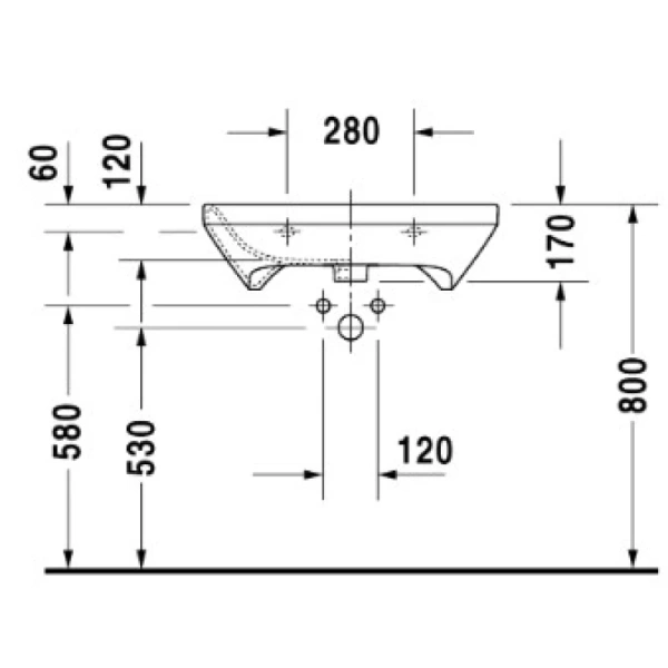 раковина подвесная duravit durastyle 2329650000
