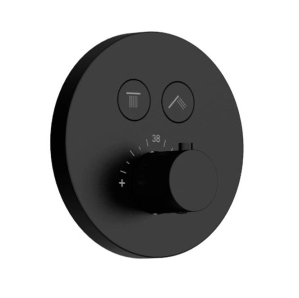 душевая система aquame арт.aqm8401mb, внутренняя часть в комплекте, с термостатом, цвет матовый черный.