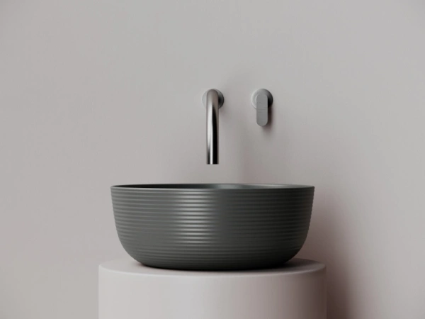 раковина ceramicanova element cn6073mdh накладная, ø35.6 см, антрацит матовый