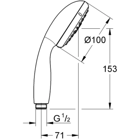 ручной душ 100 мм grohe new tempesta 28419002