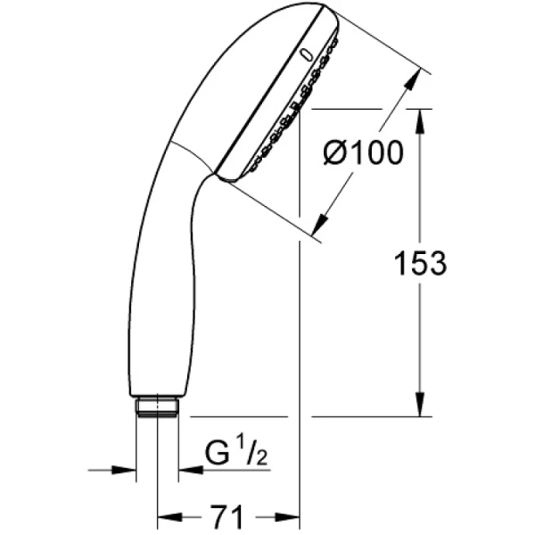 ручной душ 100 мм grohe new tempesta 28261002