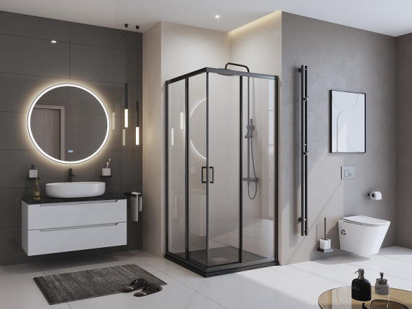 душевой поддон из искусственного камня belbagno uno 90x90 tray-mr-uno-a-90-35-nero черный