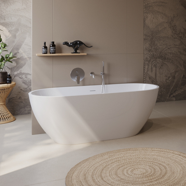 акриловая ванна belbagno uno 170x75 bb701-1700-750-k без гидромассажа