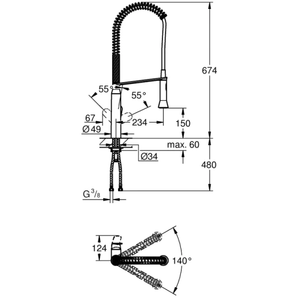 смеситель для кухни grohe к7 32950000