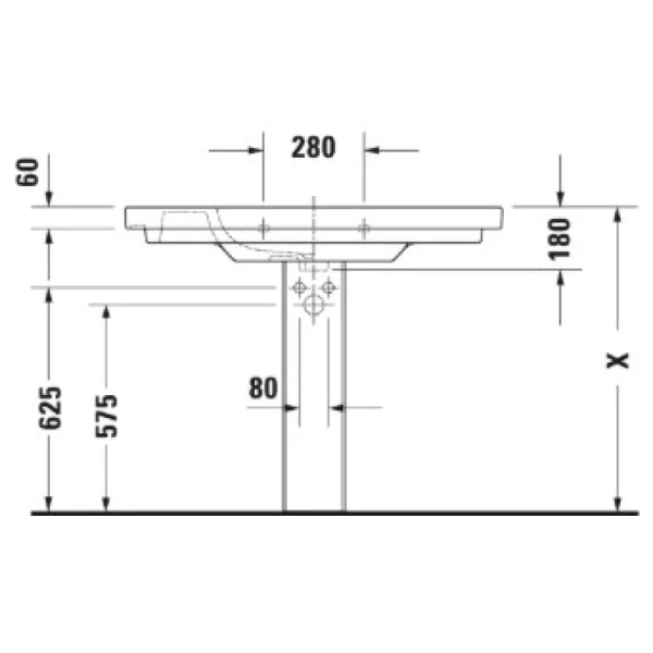 накладная раковина в ванную 105 см duravit d-code 03421000002