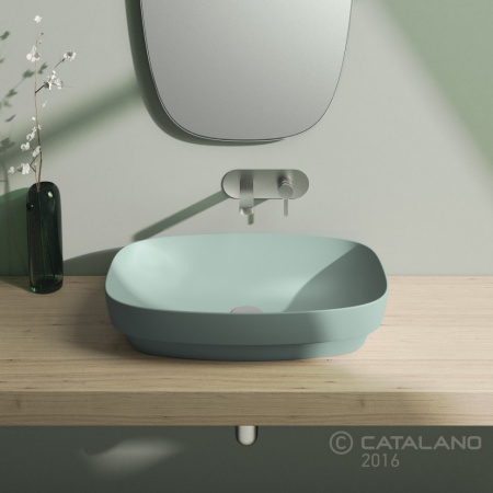 раковина накладная / встраиваемая 60 см catalano green lux 160grlxvs, цвет зеленый матовый