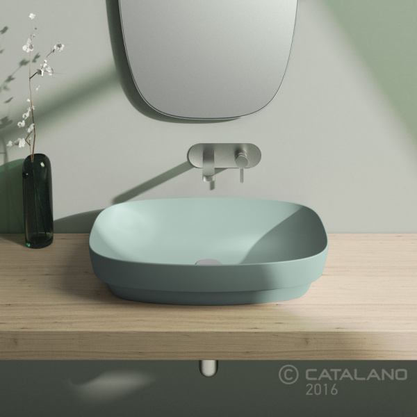 раковина накладная / встраиваемая 60 см catalano green lux 160grlxvs, цвет зеленый матовый