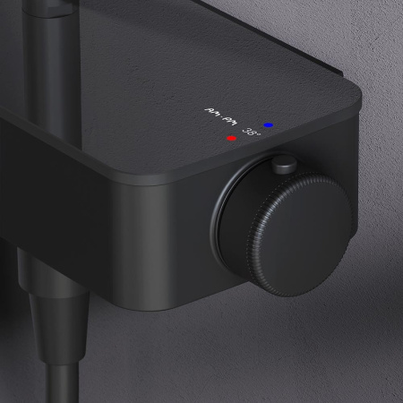 душевая система am.pm inspire v2.0 f0750a522 с термостатом, цвет черный матовый