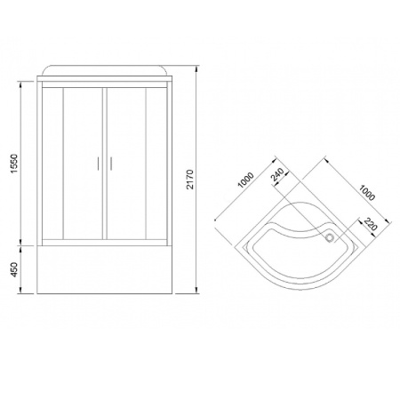 душевая кабина royal bath rb 100bk3-wt
