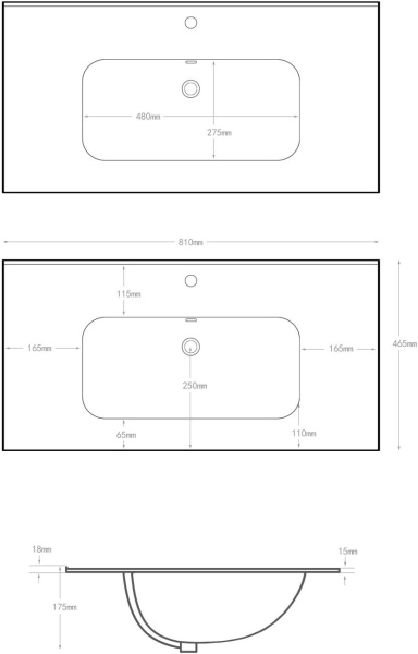 раковина aquanet flat 00254364 80 белая