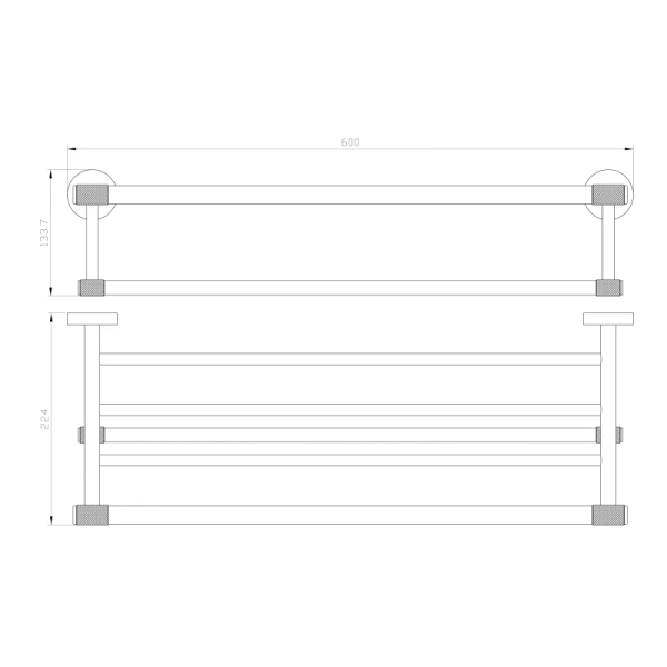 Полка для полотенец Wonzon & Woghand Majestic WW-9281 60 см, золотой/черный матовый