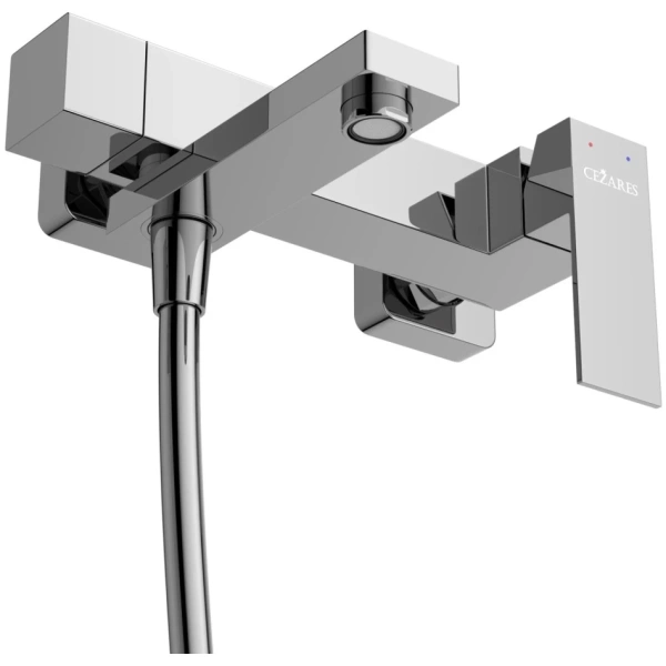 смеситель для ванны cezares slider slider-vd-01 с душевым гарнитуром, хром