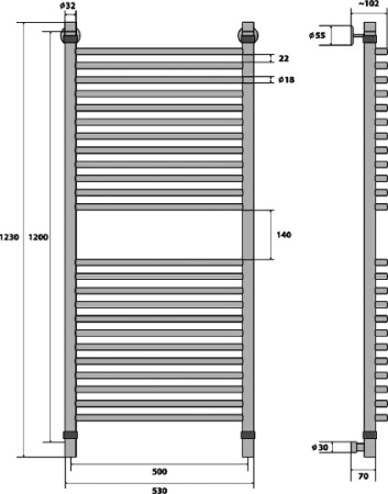 полотенцесушитель водяной energy elite 120x50