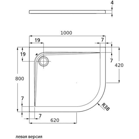 душевой поддон ideal standard ultraflat 100×80 l k240701 euro white