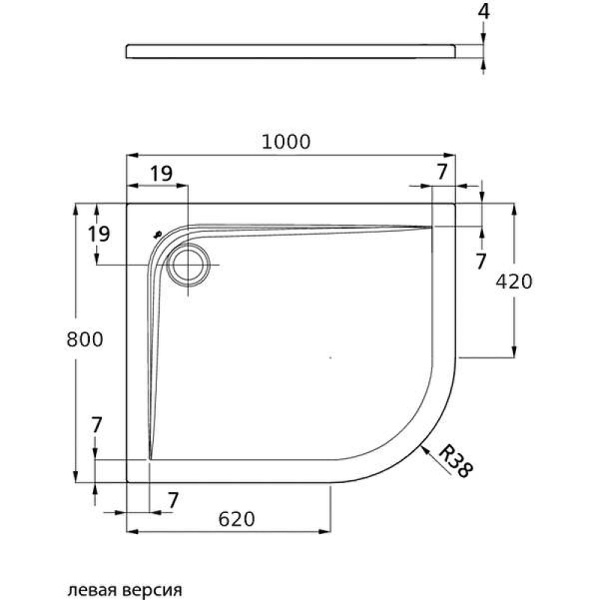 душевой поддон ideal standard ultraflat 100×80 l k240701 euro white