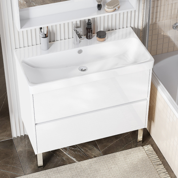 тумба под раковину aquaton сканди 90 1a251901sd010 белая