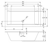 акриловая ванна riho rething cubic 180x90 r b107022005, заполнение через перелив