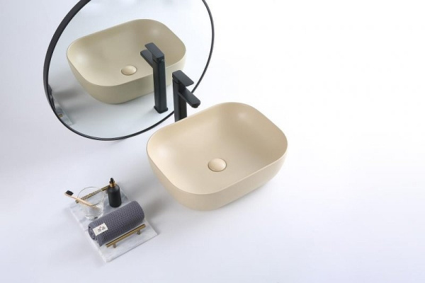 раковина-чаша belbagno 50 bb1302-h316 бежевая матовая