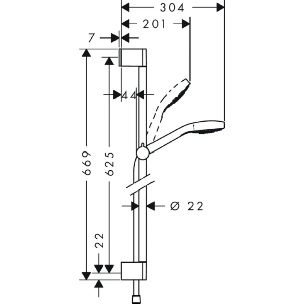 душевой набор ecosmart 9 л / мин 0,65 м hansgrohe croma select s multi 26561400
