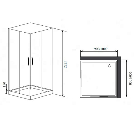 душевая кабина timo premium ilma ilma101 100х100