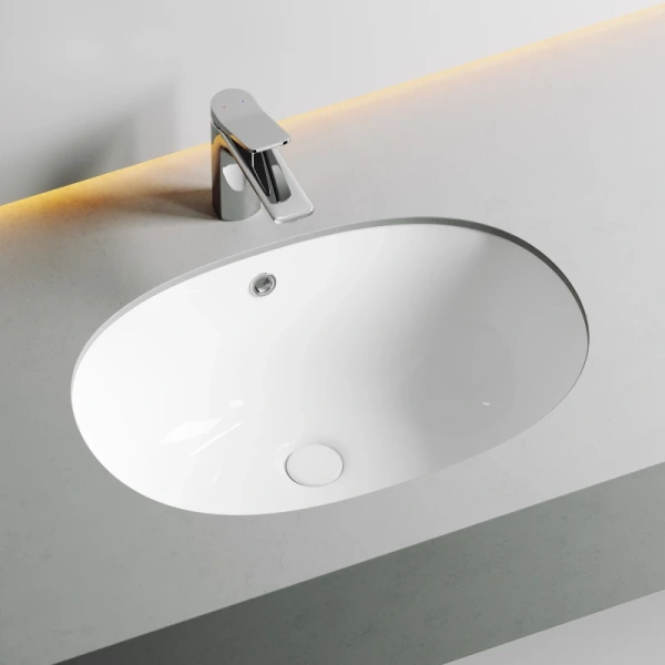 раковина ceramicanova element cn6044 встраиваемая, снизу, 56.5x38.5 см, белая