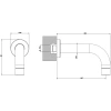 излив для ванны gessi via tortona 38785#299 167 мм, цвет черный xl