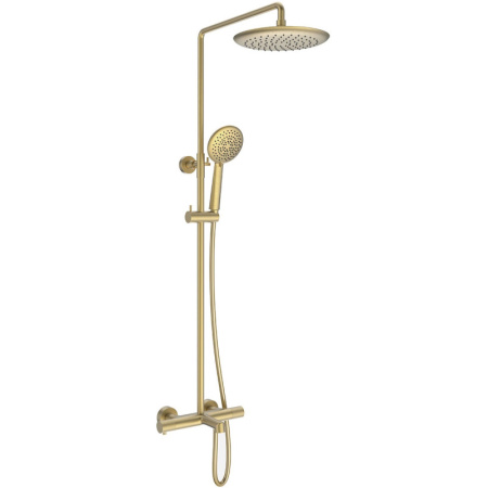 Душевая система 250 мм Vincea Desire VSFS-1D1TBG с термостатом, цвет брашированное золото.