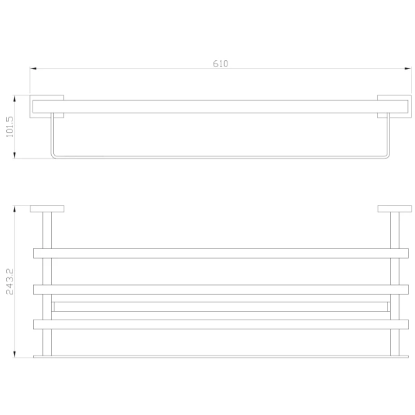 Полка для полотенец Wonzon & Woghand Flat WW-9781 61 см, хром
