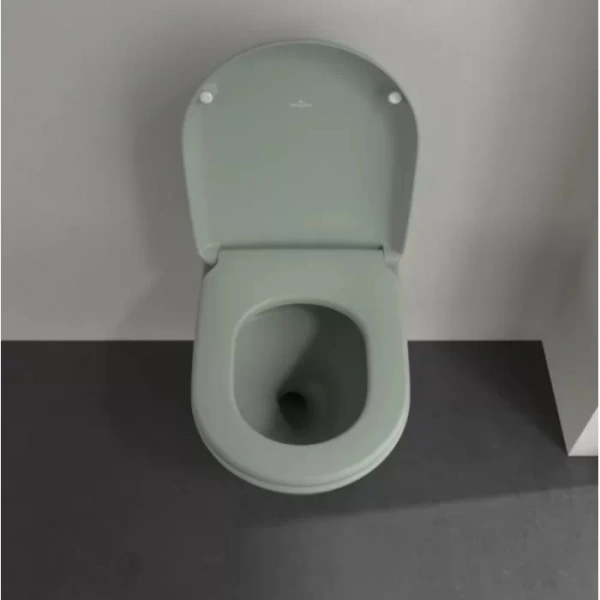 унитаз подвесной villeroy&boch antao 4674t0r8 без сиденья, безободковый, ceramicplus, twistflush, цвет morning green