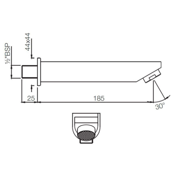 излив для ванны 185 мм jaquar d-shape spj-chr-37429