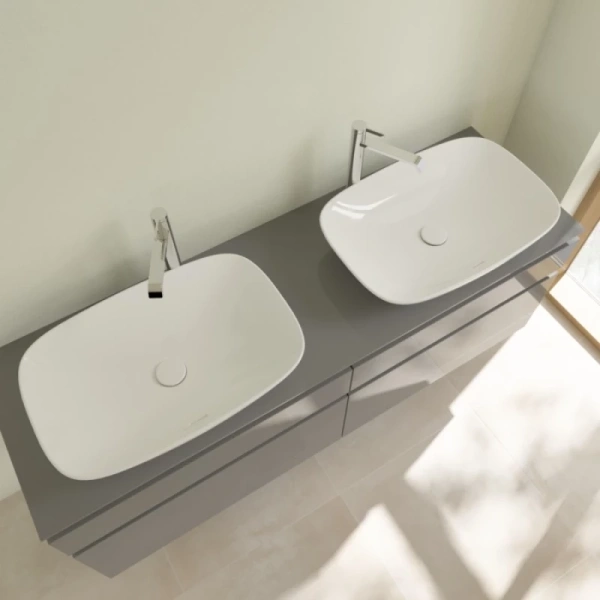 раковина villeroy & boch loop & friends 4a500001 накладная, 62x42 см, альпийский белый