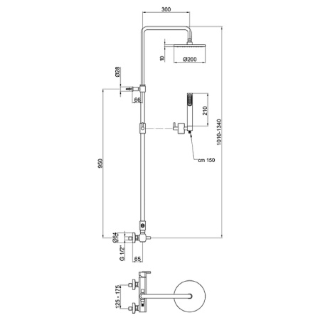 душевая система webert azeta az870105015metal цвет хром