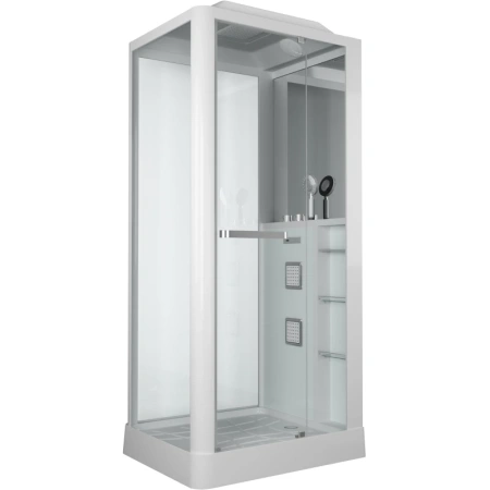 Душевая кабина Grossman GR-122 100x80 профиль Белый стекло прозрачное