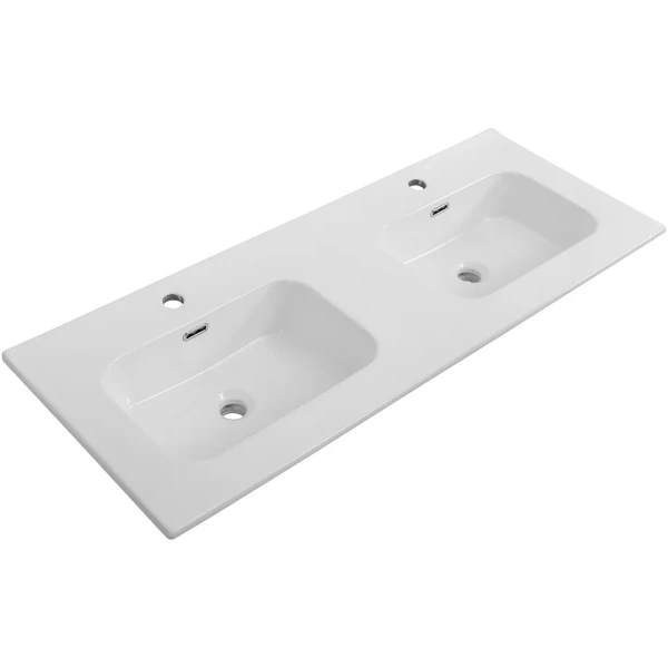 раковина cezares duet czr-8095-120-2 121x46 см, накладная, белый
